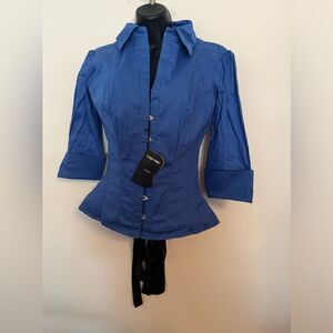 Express Royal Blue Button-Down Women's Shirt